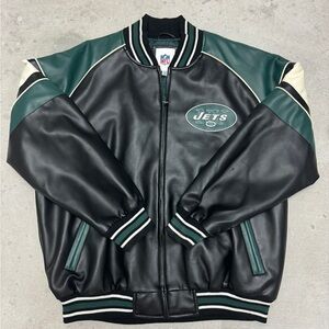 NFL Black And  Green NY Jets Bomber Jacket Size XL